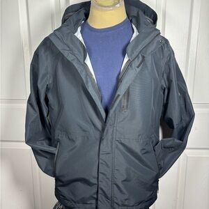 Men's Black Hooded Raincoat